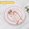 300 Pieces Rose Gold Disposable Plates for 50 Guests, Plastic Plates for Party, Tableware Sets of 50 Dinner Plates, 50 Salad Plates, 50 Spoons, 50 Forks, 50 Knives, 50 Cups(Rose Gold)